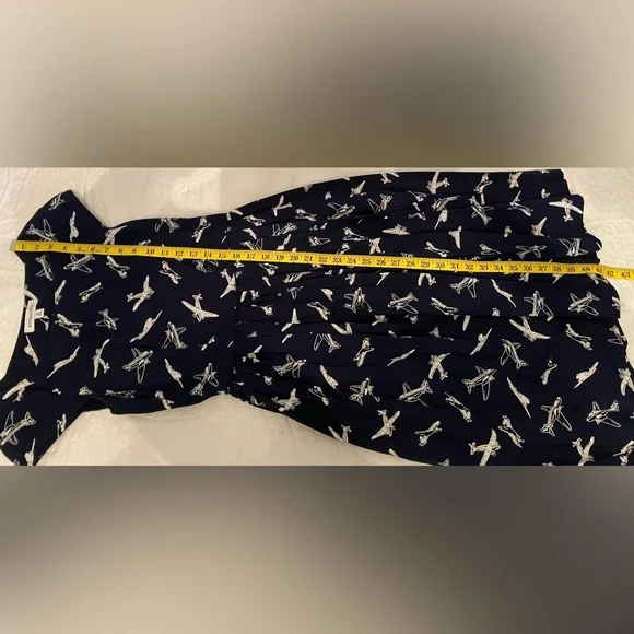 Vintage Modcloth Emily and Fin Airplane/Jet/Planes/Air Force Navy Cotton Dress - Picture 8 of 11